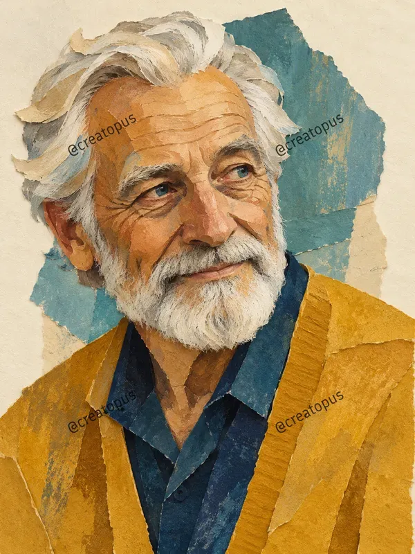 Layered Paper Collage Portraits