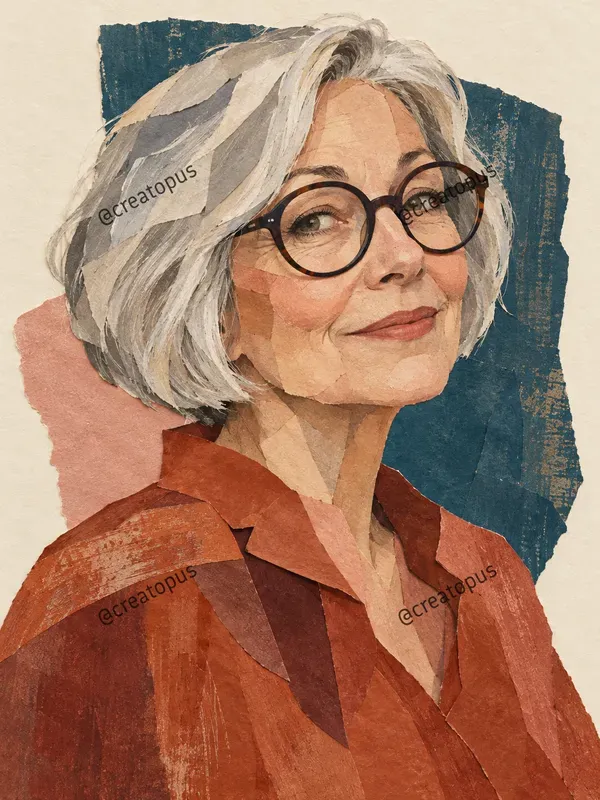 Layered Paper Collage Portraits