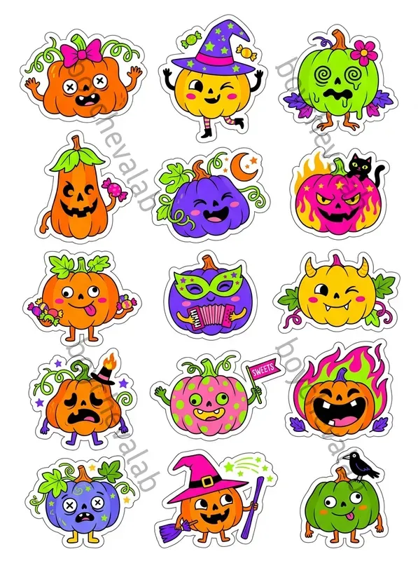 Weird Cute Halloween Sticker Sheets