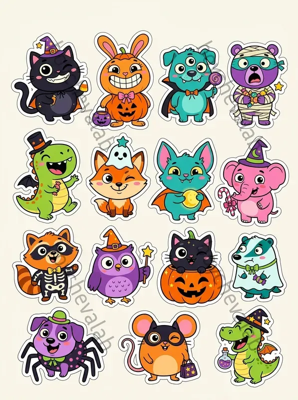Weird Cute Halloween Sticker Sheets