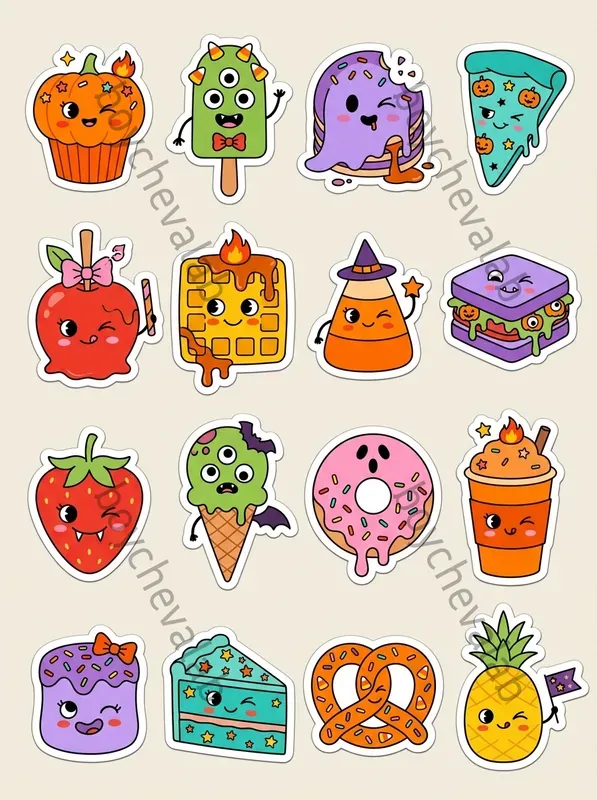 Weird Cute Halloween Sticker Sheets