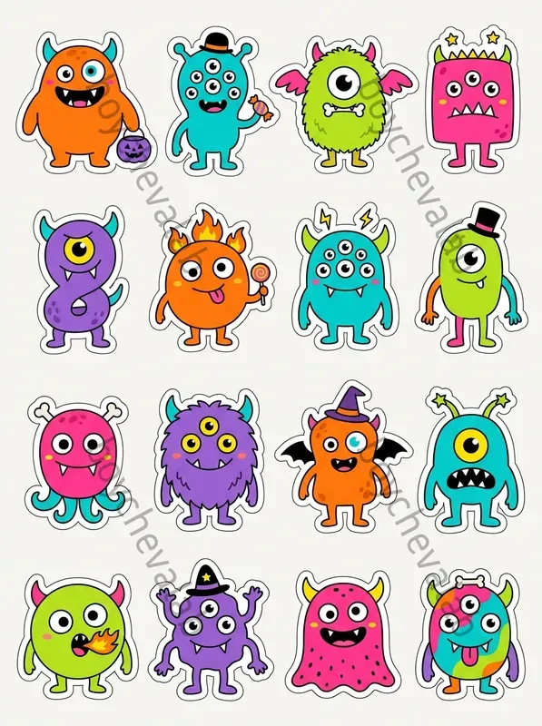 Weird Cute Halloween Sticker Sheets