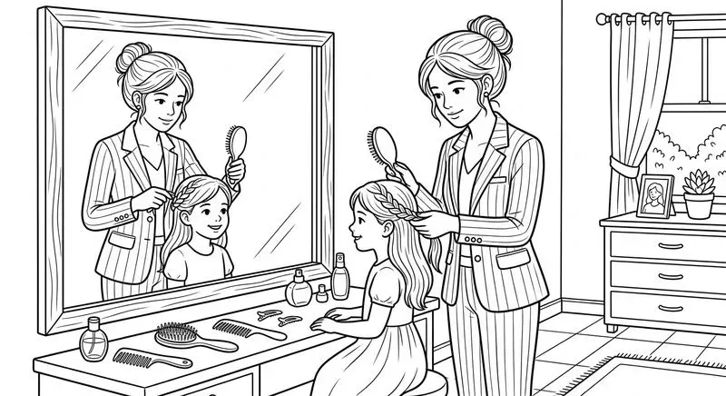 Mothers' Love In Heartwarming Line Art