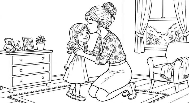Mothers' Love In Heartwarming Line Art
