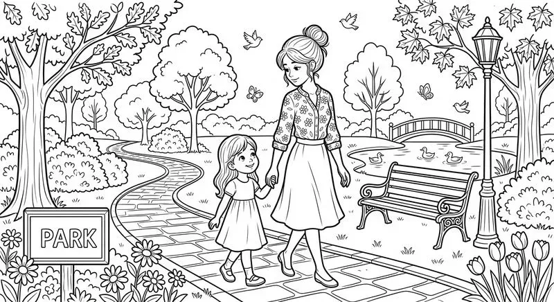 Mothers' Love In Heartwarming Line Art