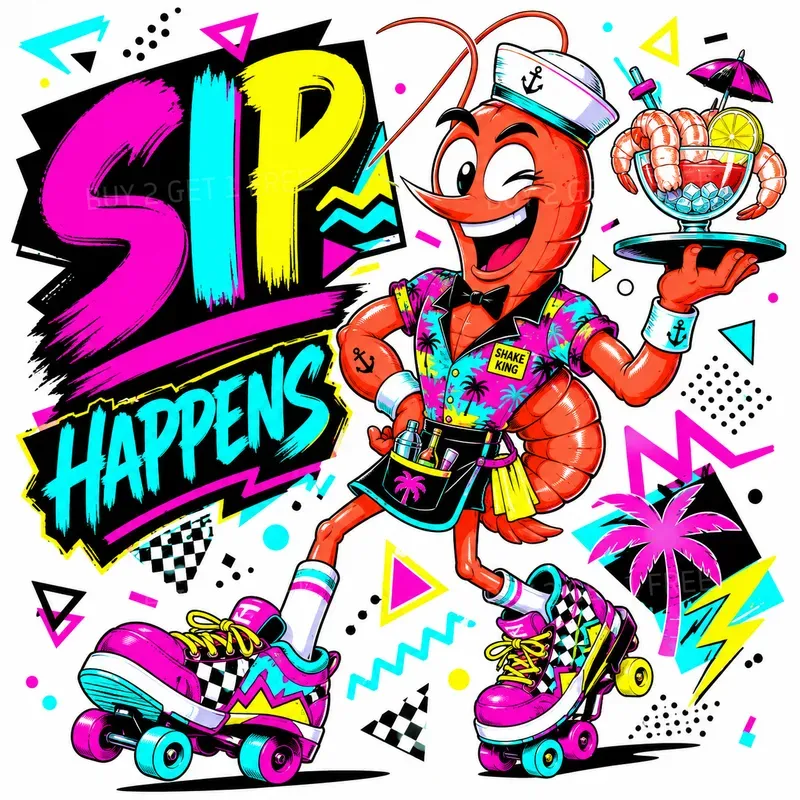 Neon Food Summer Party Stickers