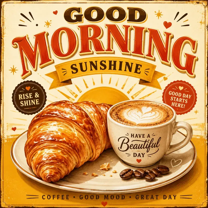 Morning Food Greeting Posters