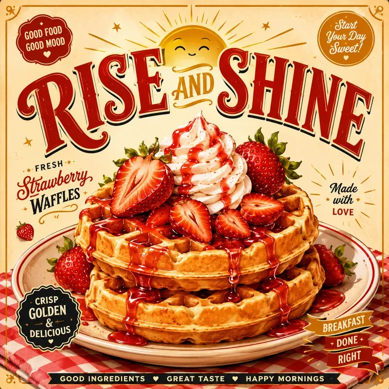 Morning Food Greeting Posters