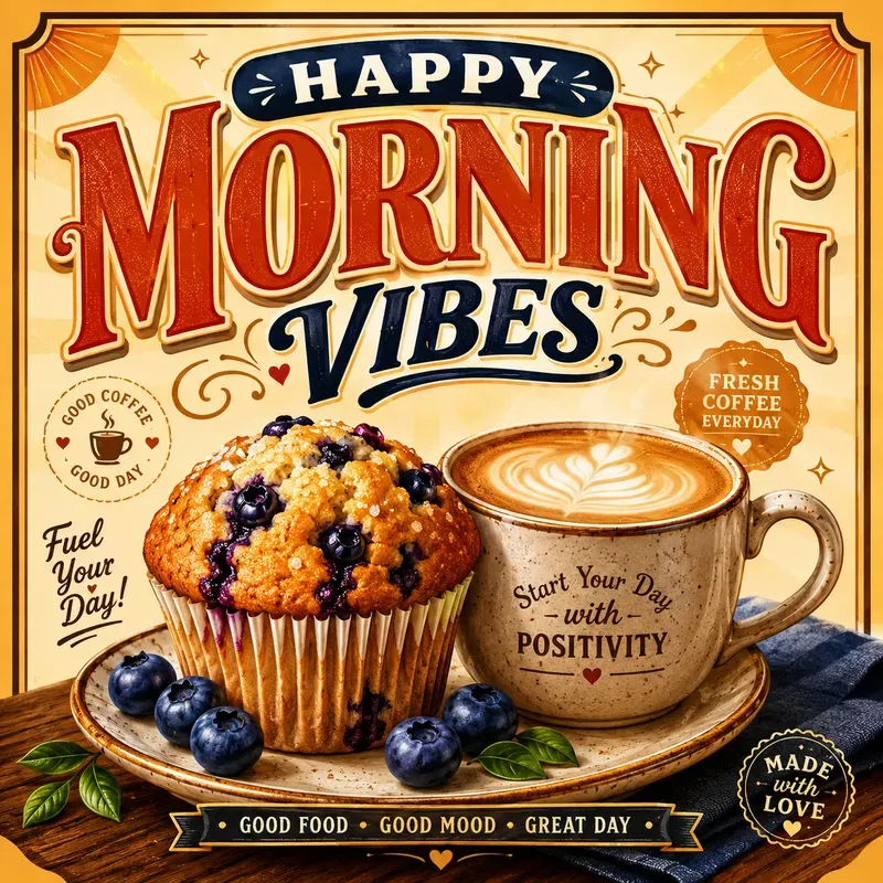 Morning Food Greeting Posters