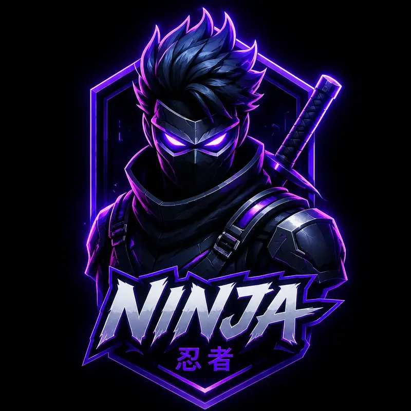 3D Neon Gaming Mascot Logo Generator