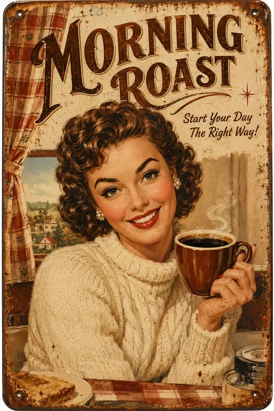 Vintage Americana Pin Up Tin Signs