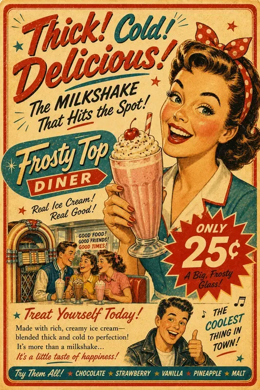 Vintage 1950s Advertising Poster Generator