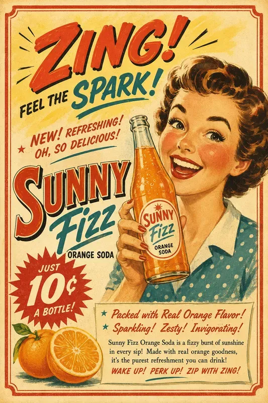 Vintage 1950s Advertising Poster Generator