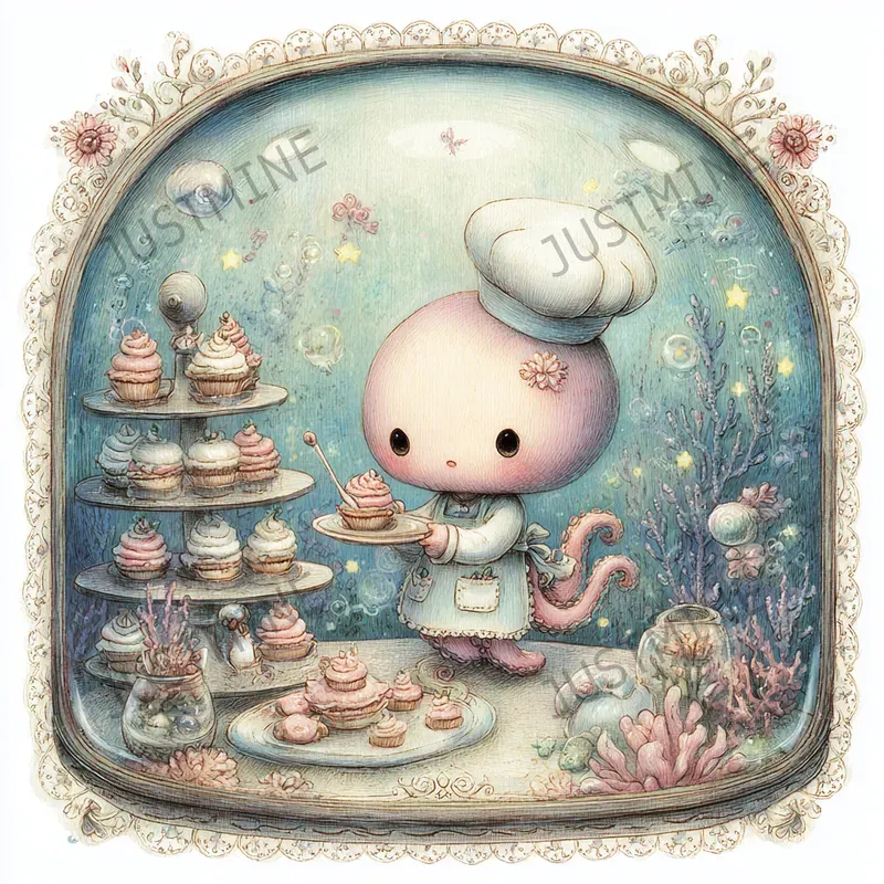 Vintage Bakery Ocean Clipart