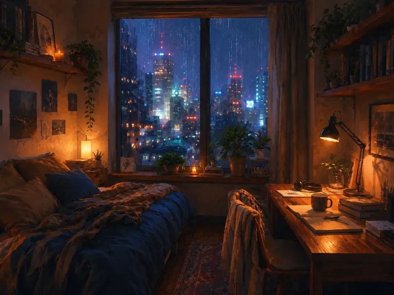 Cozy Lofi Room Illustrations