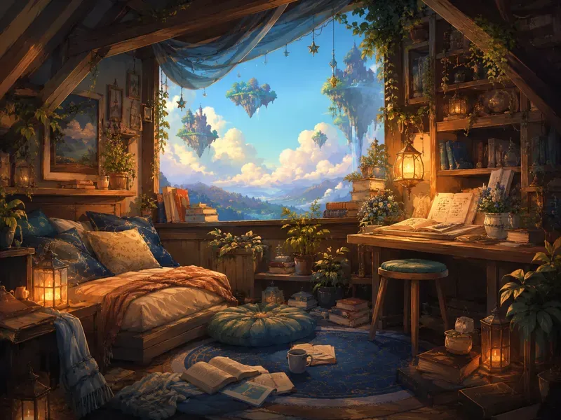 Cozy Lofi Room Illustrations