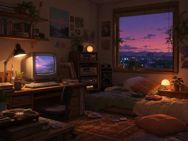 Cozy Lofi Room Illustrations