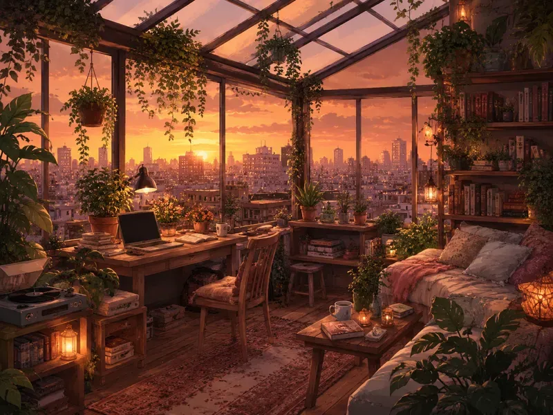 Cozy Lofi Room Illustrations