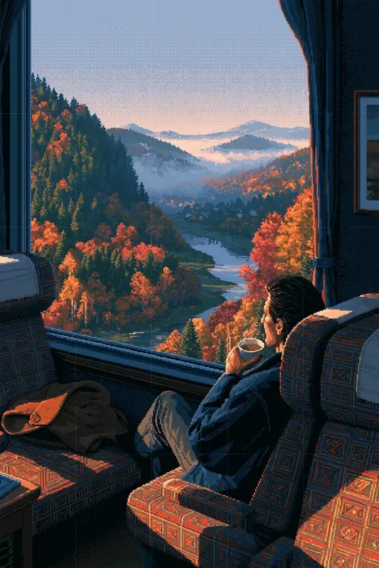 Cozy Retro Pixel Autumn Scenes