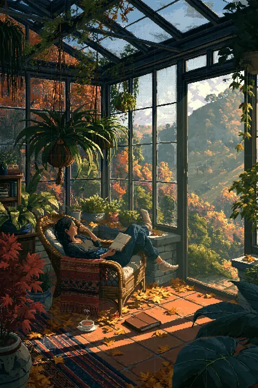Cozy Retro Pixel Autumn Scenes