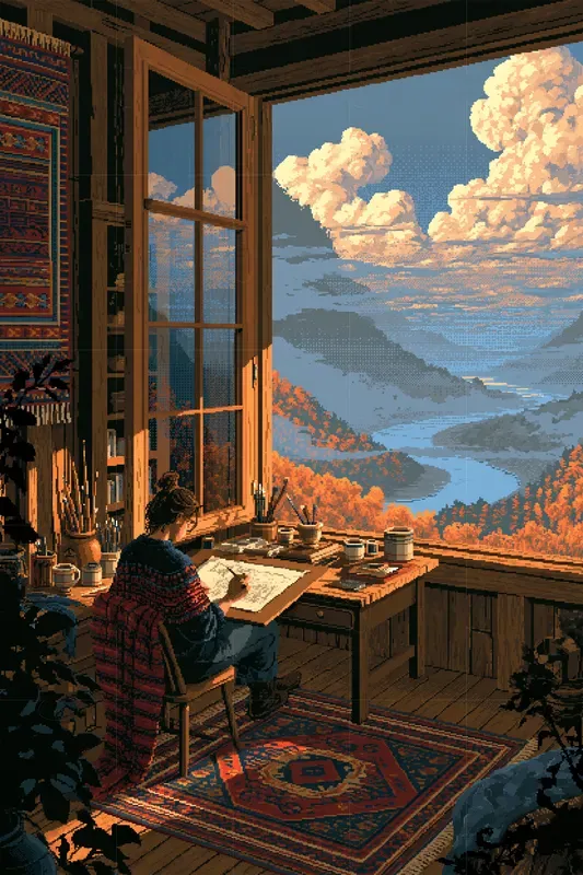 Cozy Retro Pixel Autumn Scenes