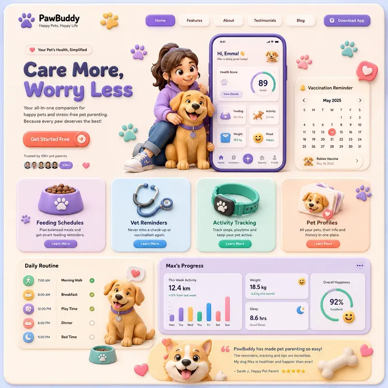 Playful 3D Landing Page Studios