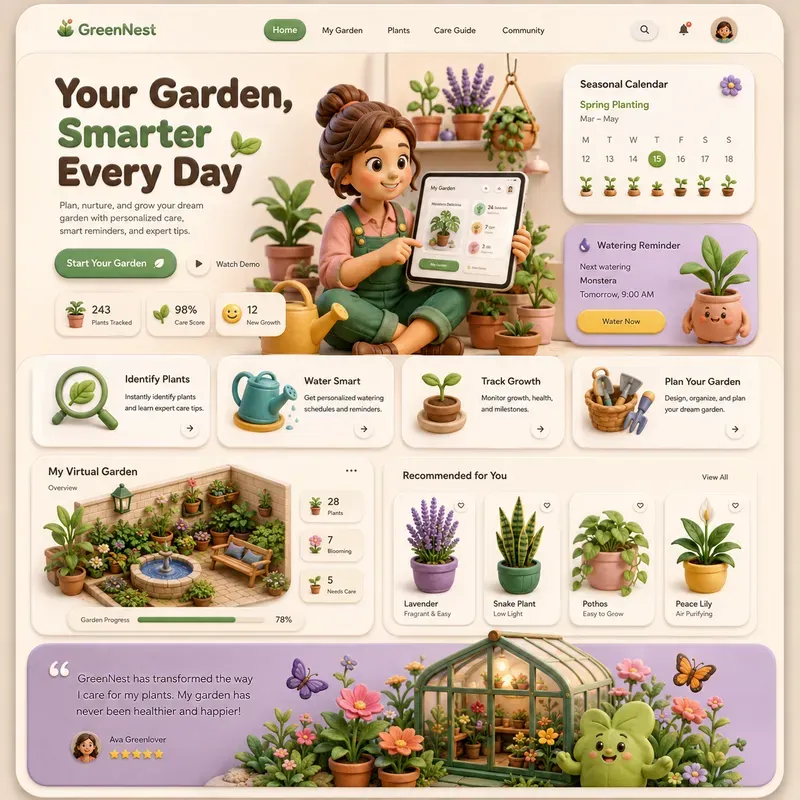 Playful 3D Landing Page Studios