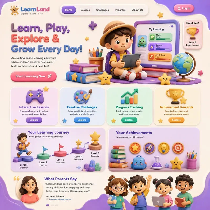 Playful 3D Landing Page Studios