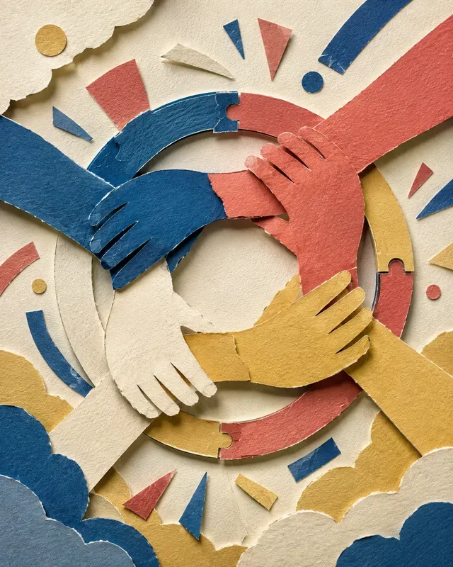 Tactile Editorial Paper Collages