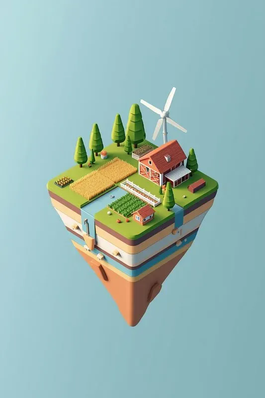 3D Isometric Floating Islands