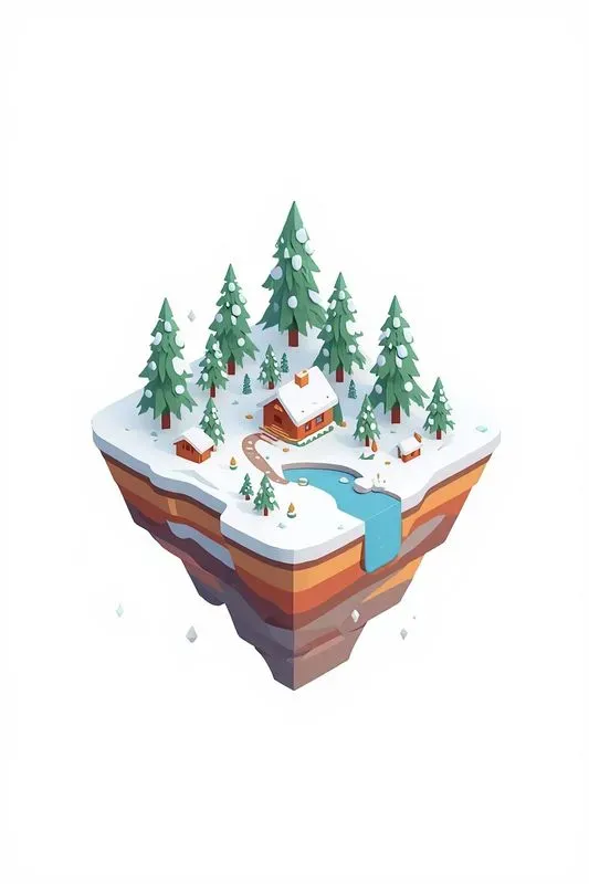 3D Isometric Floating Islands