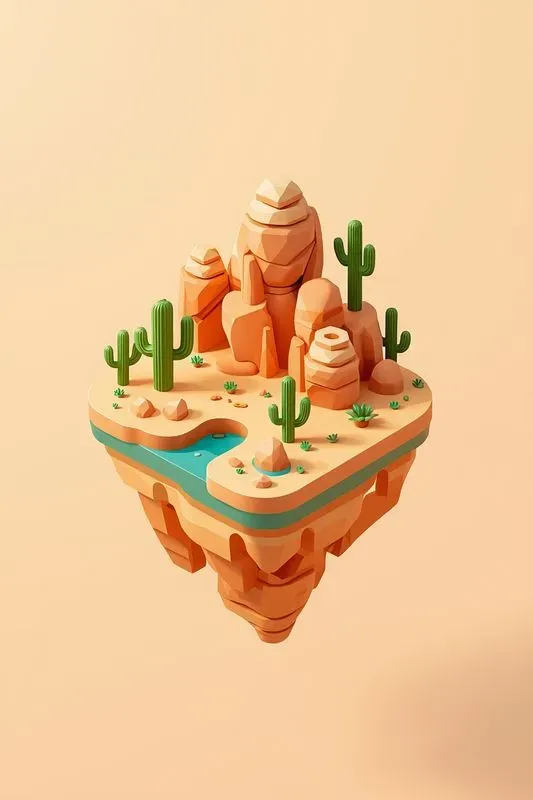 3D Isometric Floating Islands