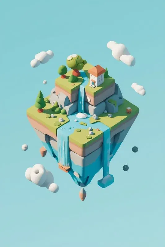 3D Isometric Floating Islands