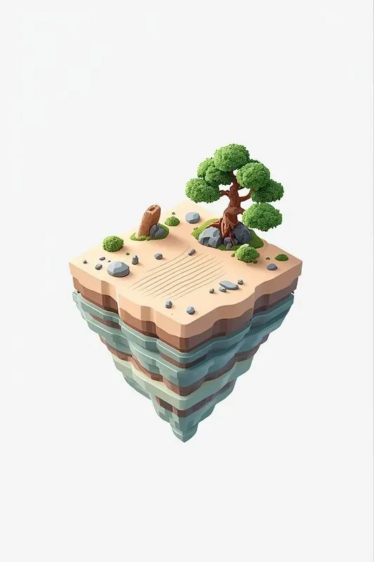3D Isometric Floating Islands