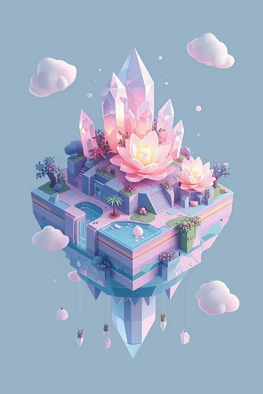 3D Isometric Floating Islands