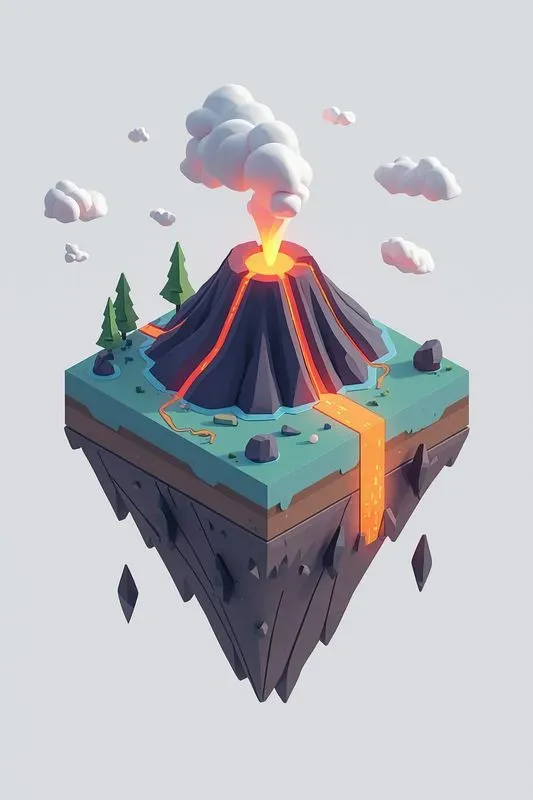 3D Isometric Floating Islands