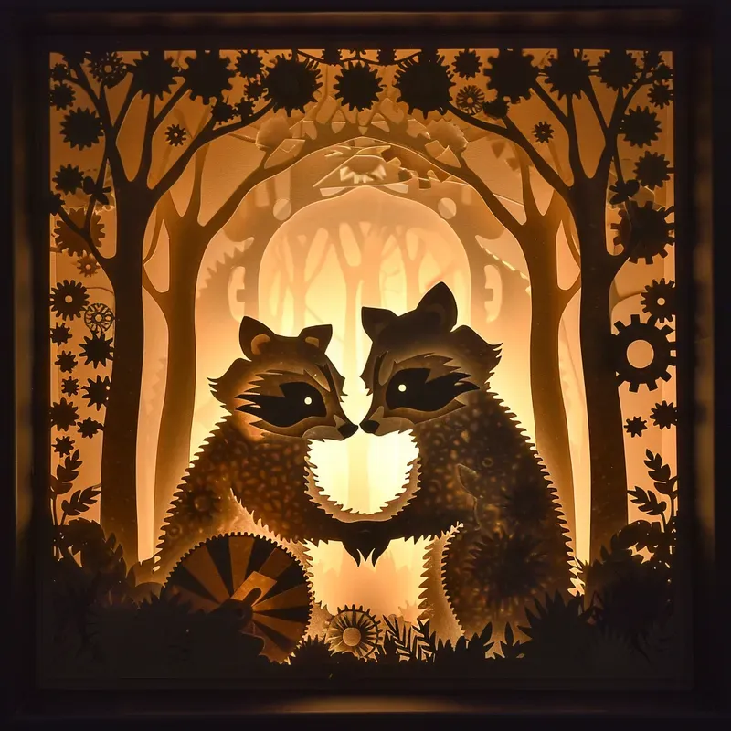 3D Monochromatic Papercut Shadow Boxes