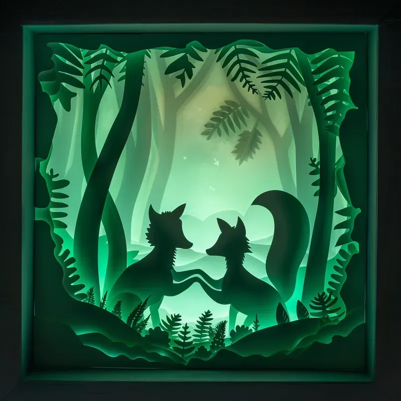 3D Monochromatic Papercut Shadow Boxes