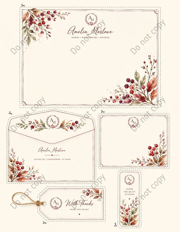 Watercolor Stationery Suites