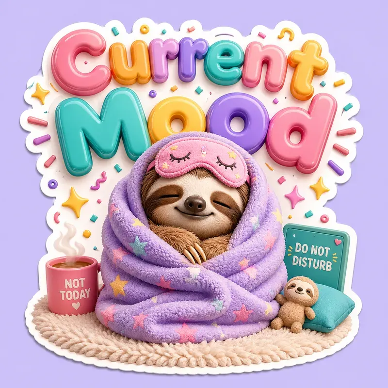 3D Kawaii Relatable Animal Quote Designs