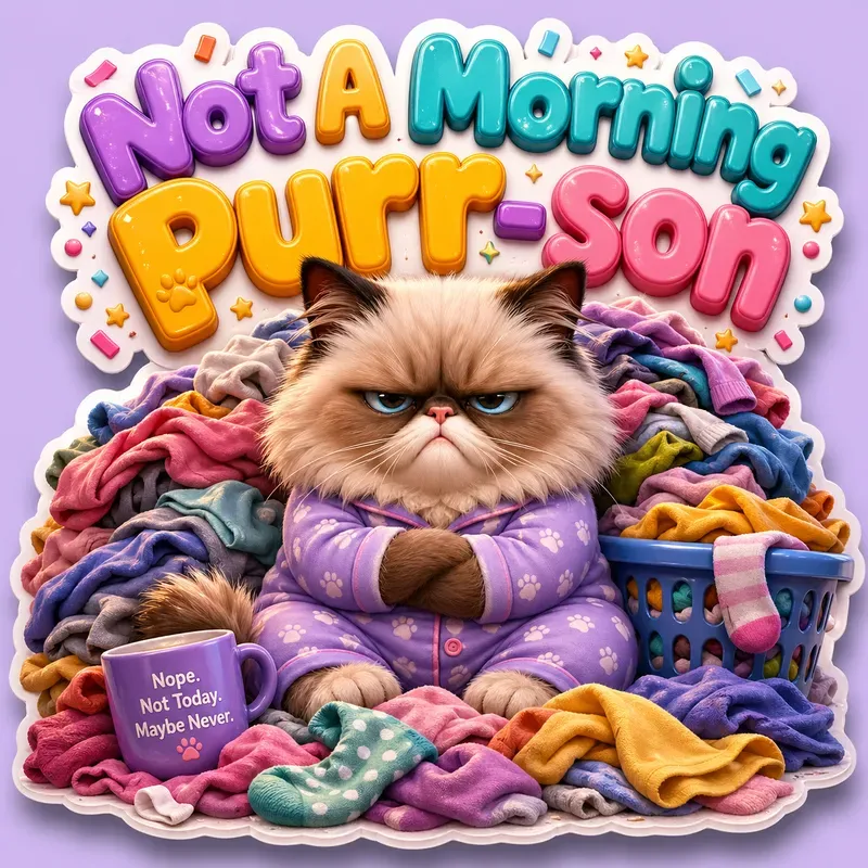 3D Kawaii Relatable Animal Quote Designs