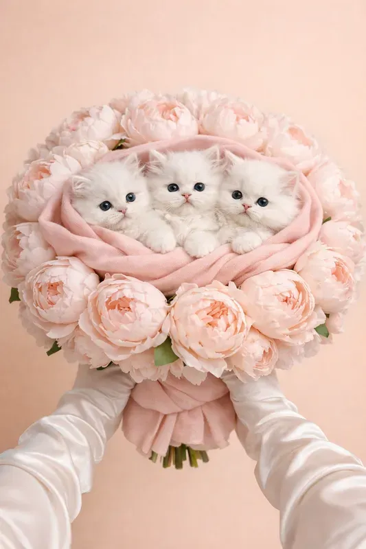 Kitten Bouquet Photos 8K