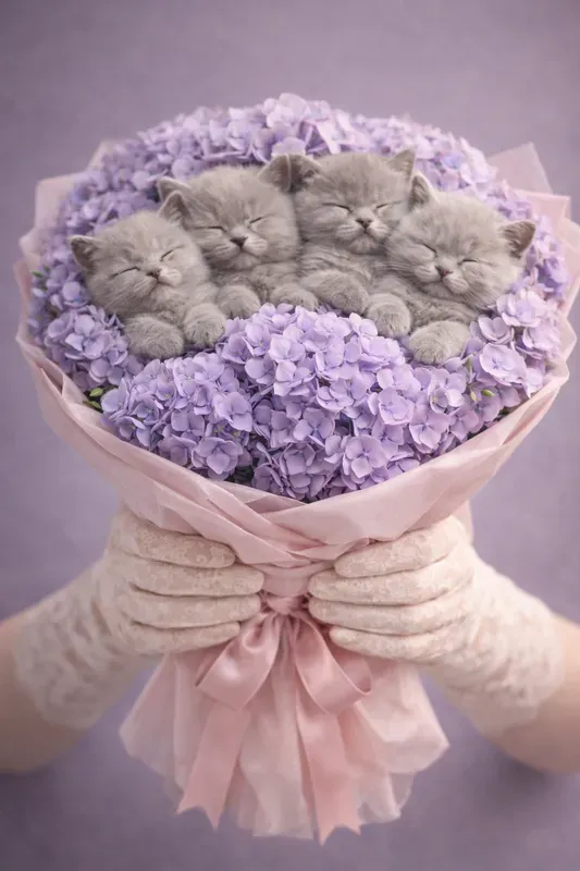 Kitten Bouquet Photos 8K