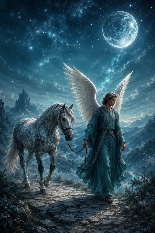 Dream Night Angel Horses Fantasy