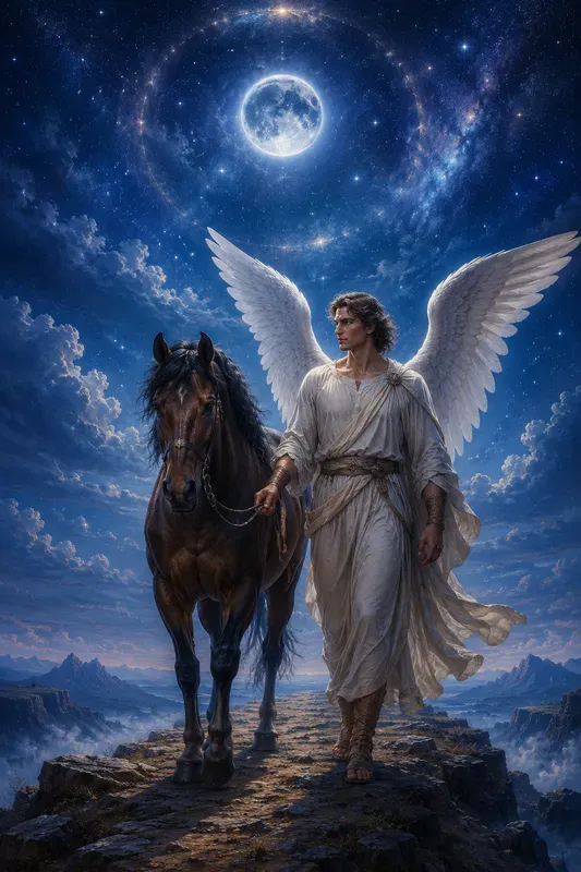 Dream Night Angel Horses Fantasy