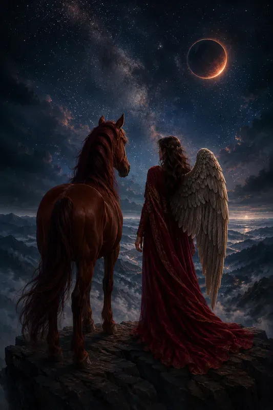Dream Night Angel Horses Fantasy