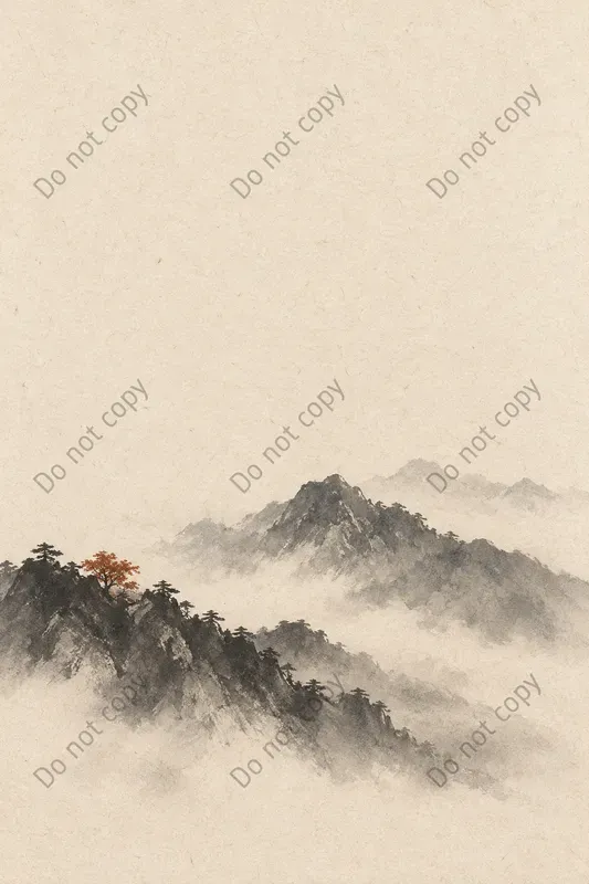 Japandi Ink Landscape Art Prints