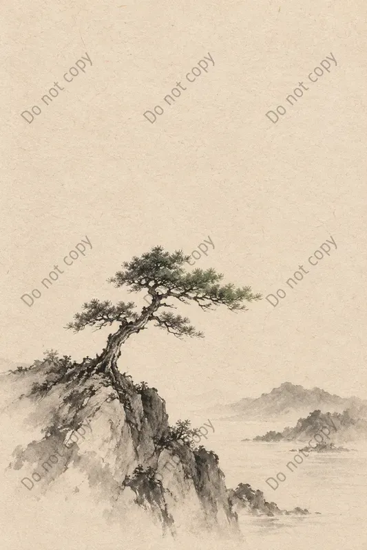 Japandi Ink Landscape Art Prints