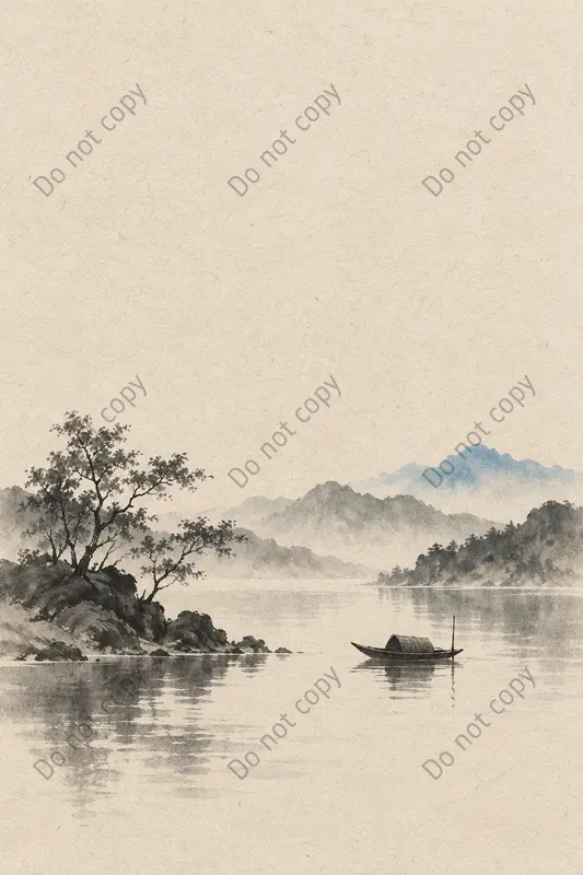 Japandi Ink Landscape Art Prints
