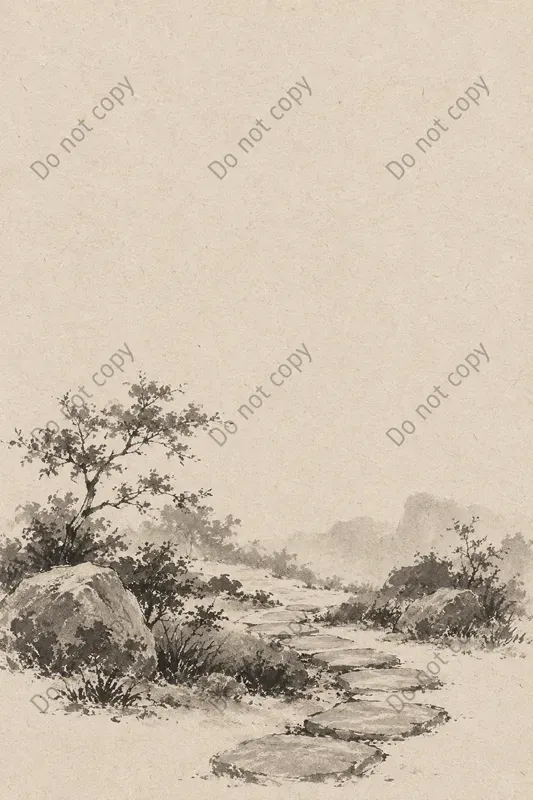 Japandi Ink Landscape Art Prints